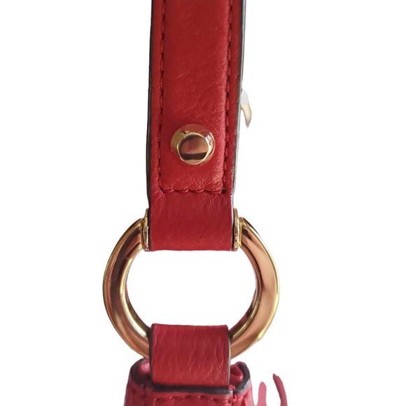 Michael Kors Red Pebbled Leather Hobo Shoulder Bag - Picture 4 of 9